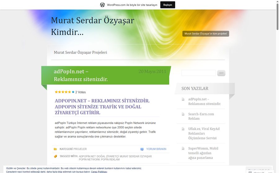 Murat Serdar Özyaşar'ın proje arşivi sayfası